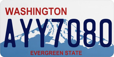 WA license plate AYY7080