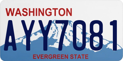 WA license plate AYY7081