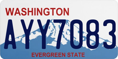 WA license plate AYY7083