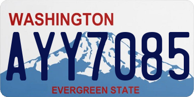 WA license plate AYY7085