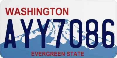 WA license plate AYY7086