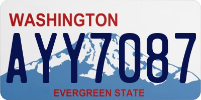 WA license plate AYY7087