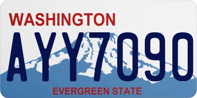 WA license plate AYY7090