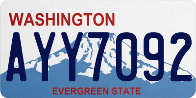 WA license plate AYY7092