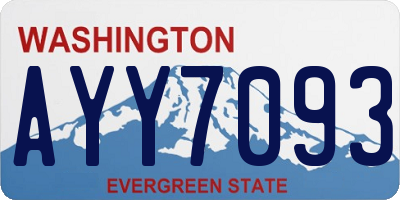 WA license plate AYY7093