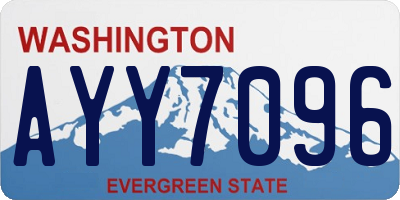 WA license plate AYY7096