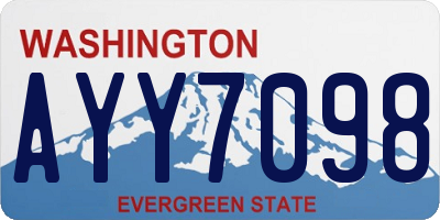 WA license plate AYY7098