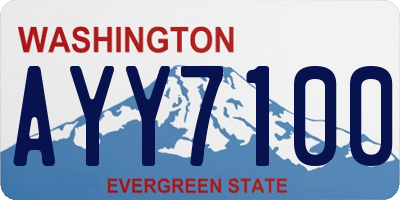 WA license plate AYY7100