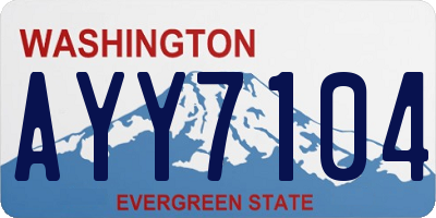 WA license plate AYY7104