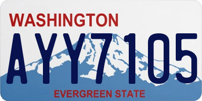 WA license plate AYY7105