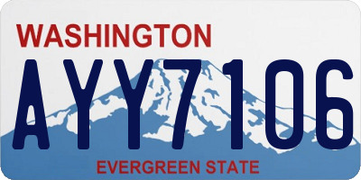 WA license plate AYY7106