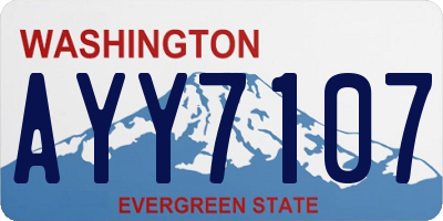 WA license plate AYY7107