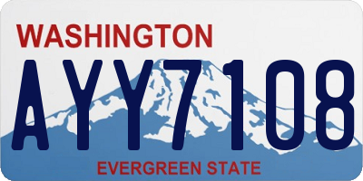 WA license plate AYY7108