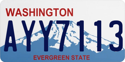 WA license plate AYY7113