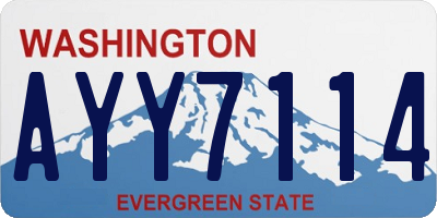 WA license plate AYY7114