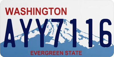 WA license plate AYY7116