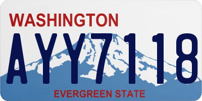 WA license plate AYY7118