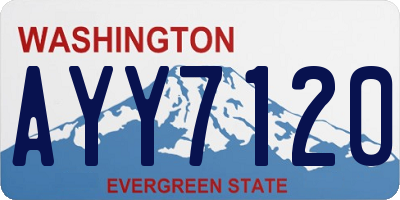 WA license plate AYY7120