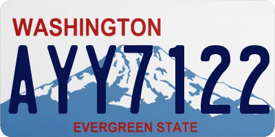 WA license plate AYY7122