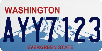 WA license plate AYY7123