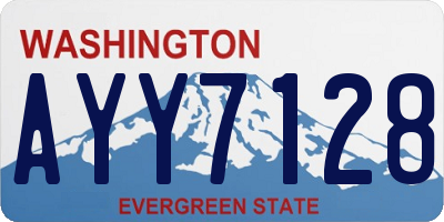 WA license plate AYY7128