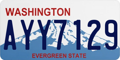 WA license plate AYY7129