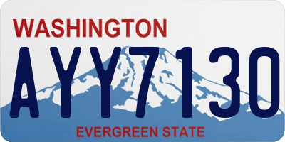 WA license plate AYY7130