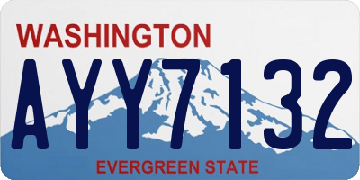 WA license plate AYY7132