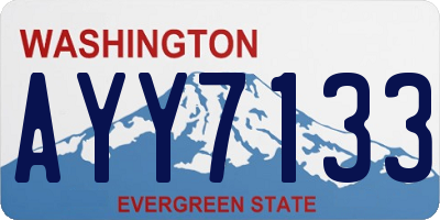 WA license plate AYY7133