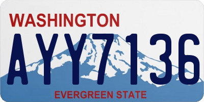 WA license plate AYY7136