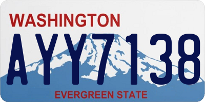 WA license plate AYY7138