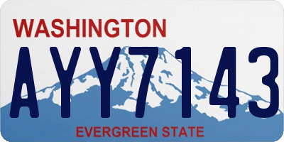 WA license plate AYY7143