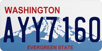 WA license plate AYY7160