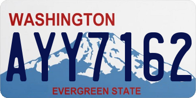 WA license plate AYY7162