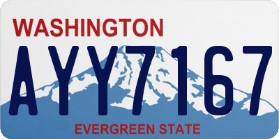 WA license plate AYY7167