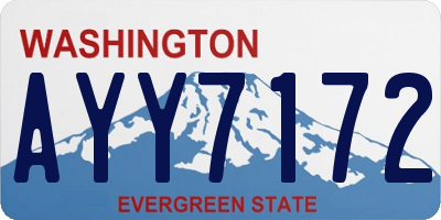 WA license plate AYY7172