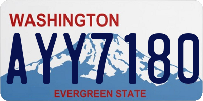 WA license plate AYY7180