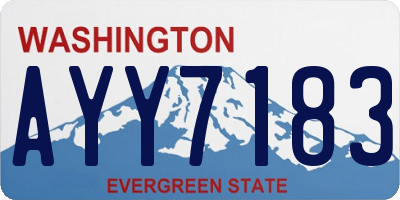 WA license plate AYY7183