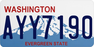 WA license plate AYY7190