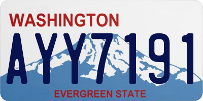 WA license plate AYY7191