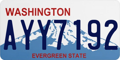 WA license plate AYY7192