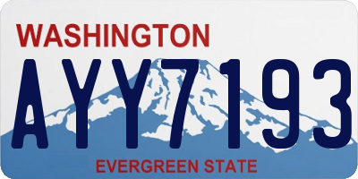 WA license plate AYY7193