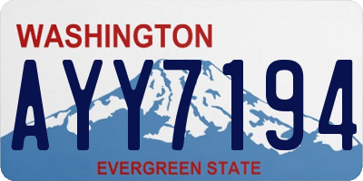 WA license plate AYY7194