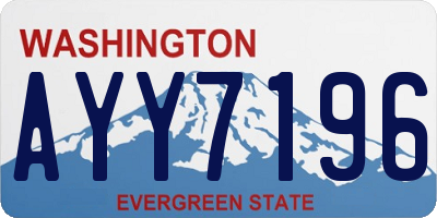 WA license plate AYY7196