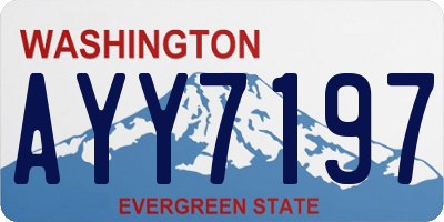 WA license plate AYY7197