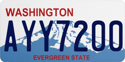 WA license plate AYY7200