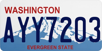 WA license plate AYY7203