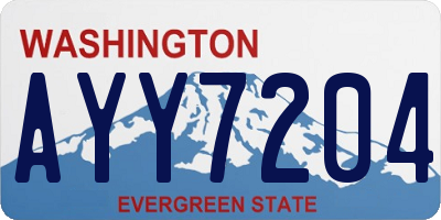 WA license plate AYY7204