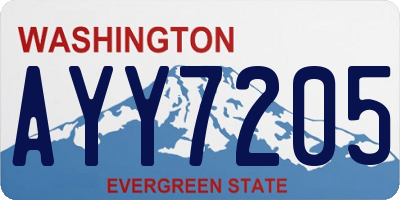 WA license plate AYY7205