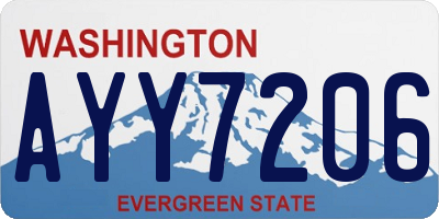 WA license plate AYY7206